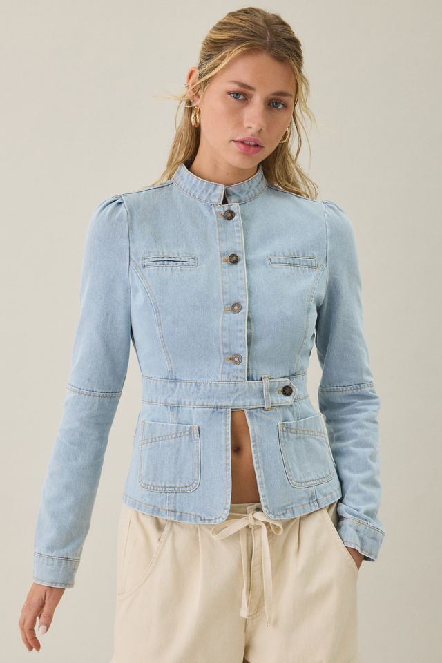 Lioness Brooklyn Denim Military Jacket #3
