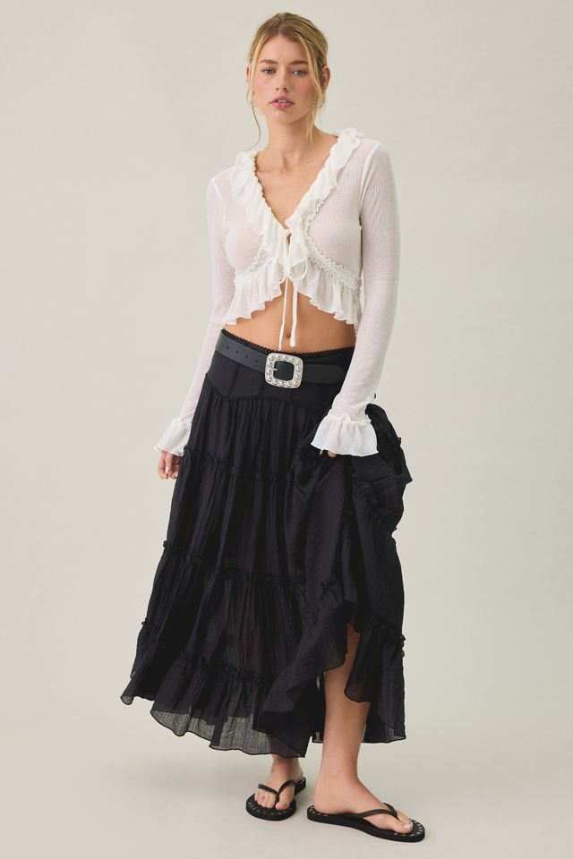 Lioness Venice Ruffle Tie-Front Long Sleeve Top #1