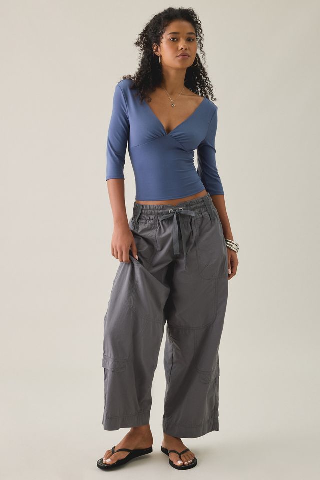 Lioness Canyon Plunging 3/4 Sleeve Crop Top #3