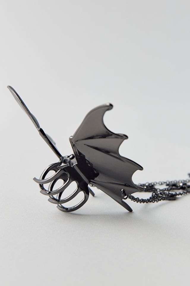 Spiderweb-Draped Bat Claw Clip #1