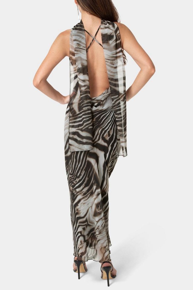 Bebe Printed Chiffon Cowl Maxi Dress #1