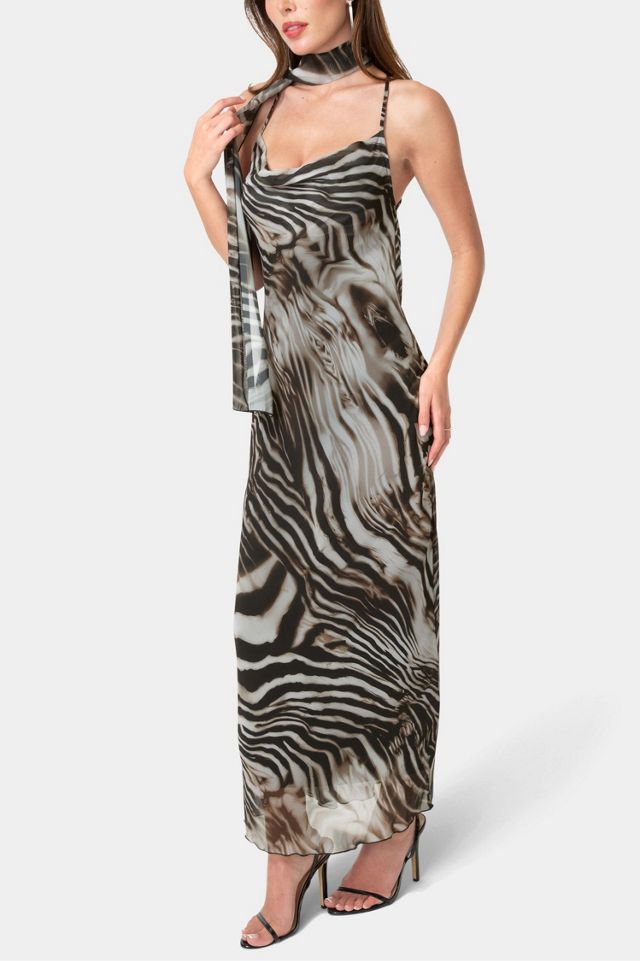 Bebe Printed Chiffon Cowl Maxi Dress #2