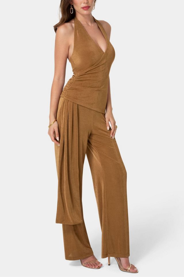 Bebe Slinky Drop Waist Halter Jumpsuit #3