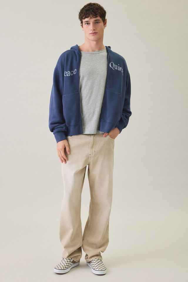 Museum Of Peace & Quiet Stencil Graphic Zip-Up Hoodie Sweatshirt #1