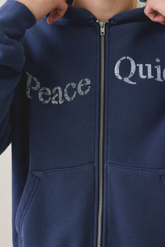 Museum Of Peace & Quiet Stencil Graphic Zip-Up Hoodie Sweatshirt #2