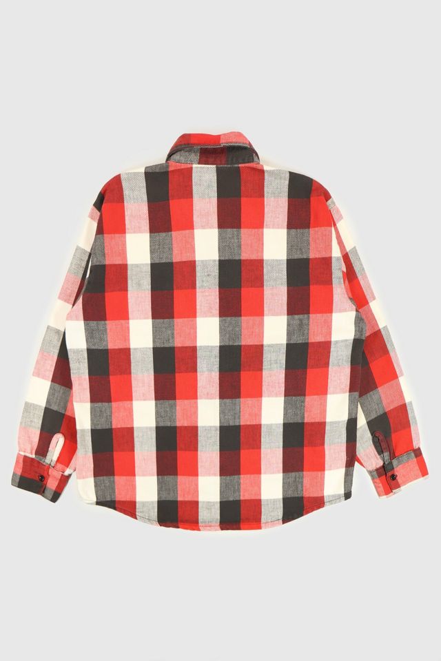 Vintage Red Plaid Button-Down Shirt #1