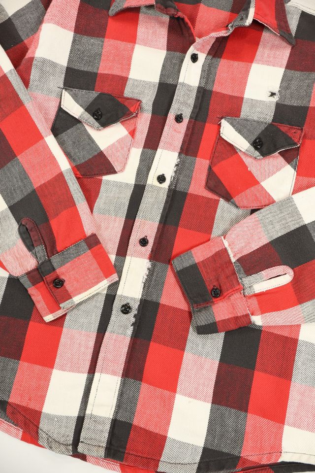 Vintage Red Plaid Button-Down Shirt #3