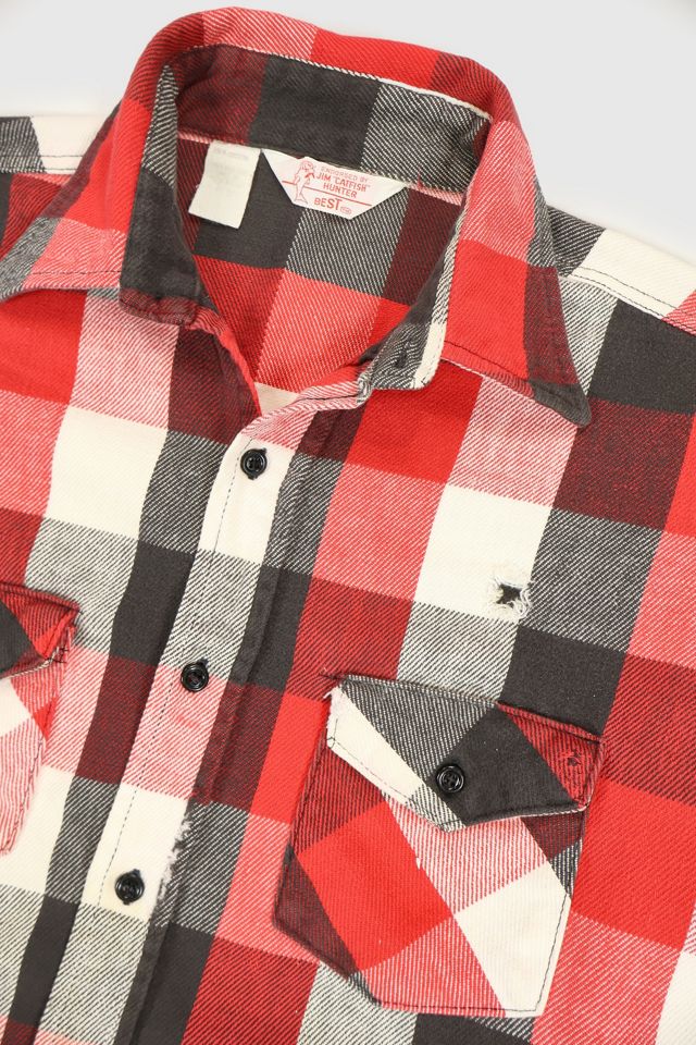 Vintage Red Plaid Button-Down Shirt #4