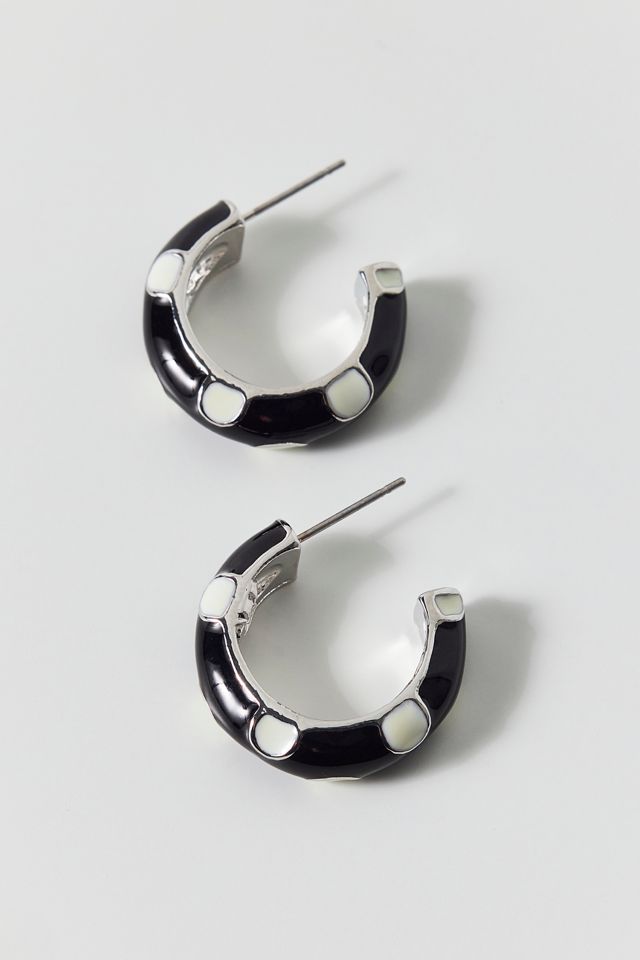 Jane Enameled Polka Dot Hoop Earrings #1