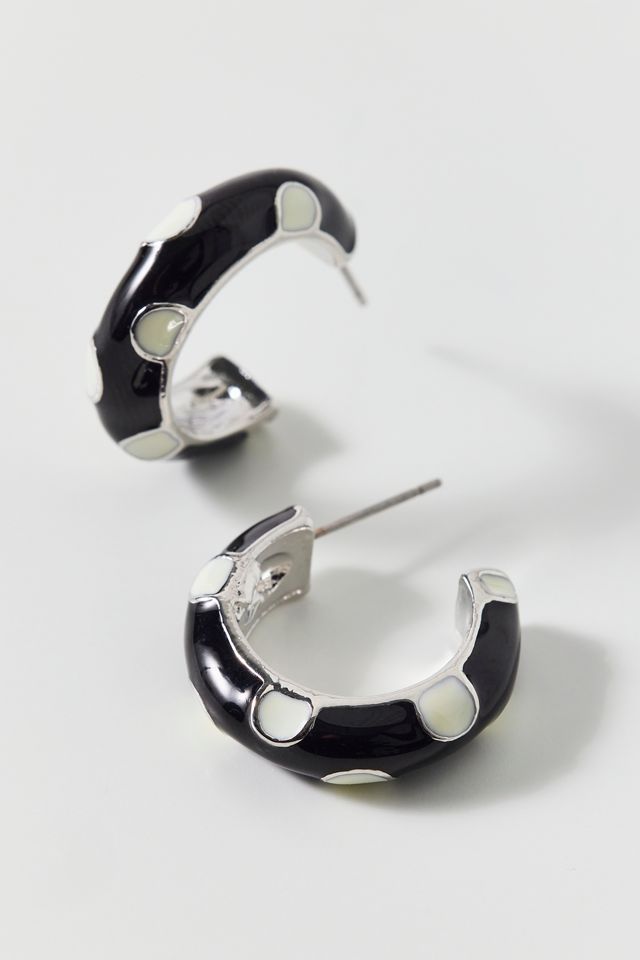 Jane Enameled Polka Dot Hoop Earrings #2
