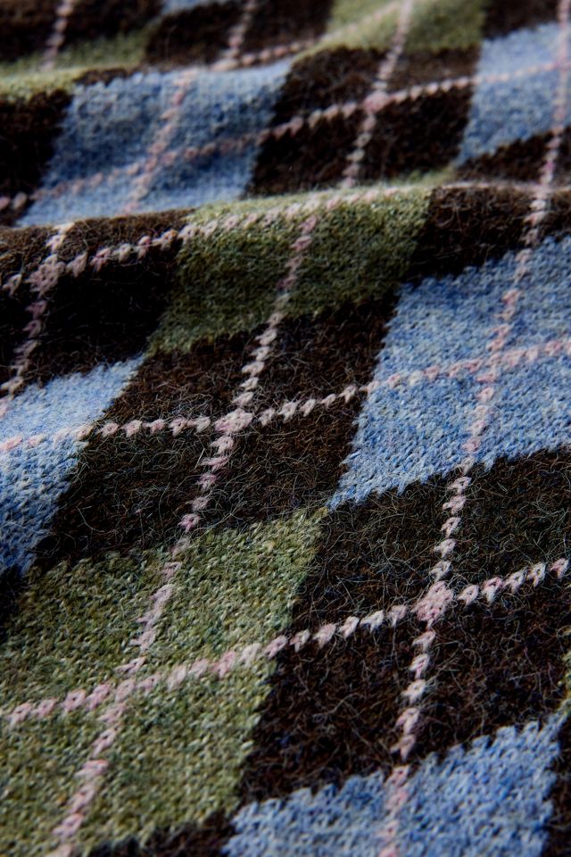 Plaid Pattern Oversized Triangle Scarf #1
