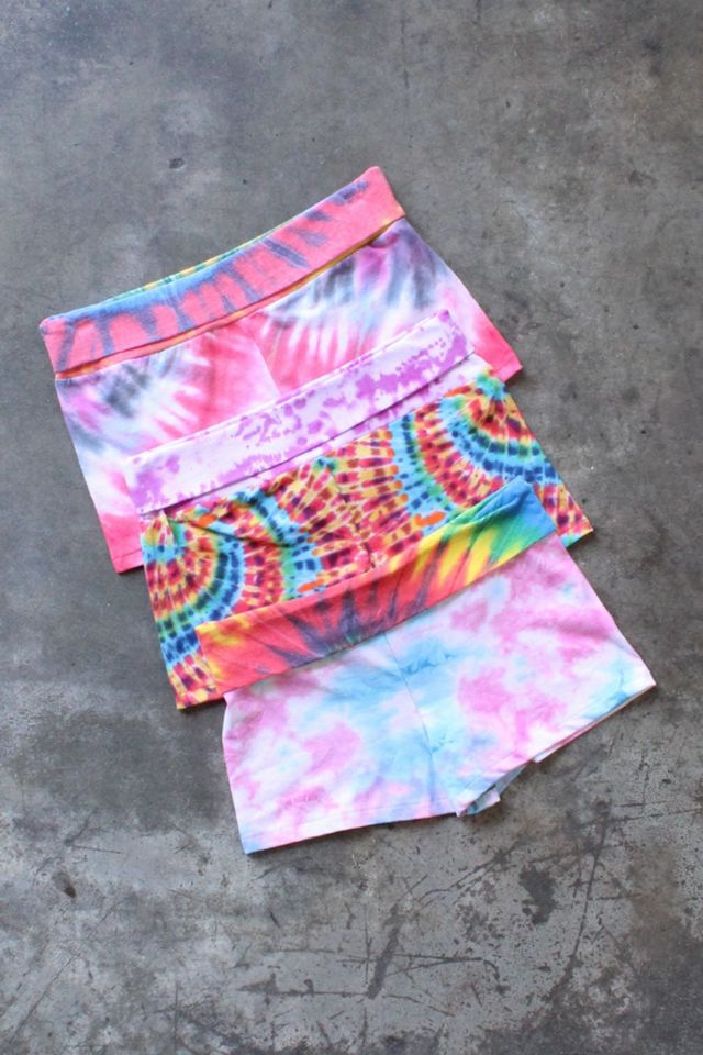 Vintage Reworked Fold Over Micro Tie Dye Short #1