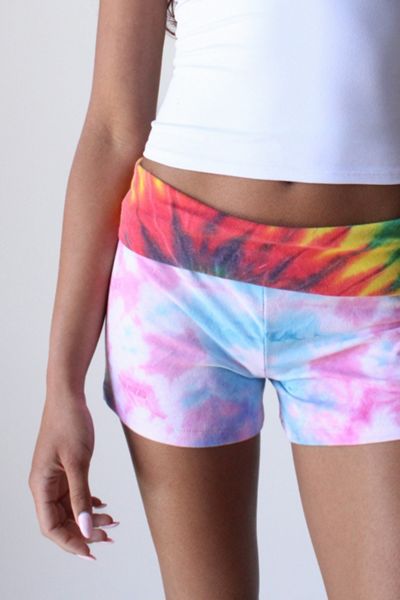 Vintage Reworked Fold Over Micro Tie Dye Short