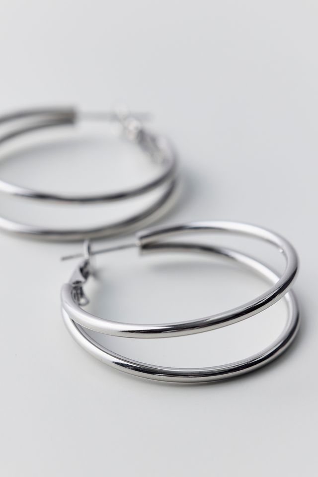 City Girl Waterproof Small Illusion Double Hoop Earrings #1