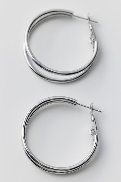 City Girl Waterproof Small Illusion Double Hoop Earrings