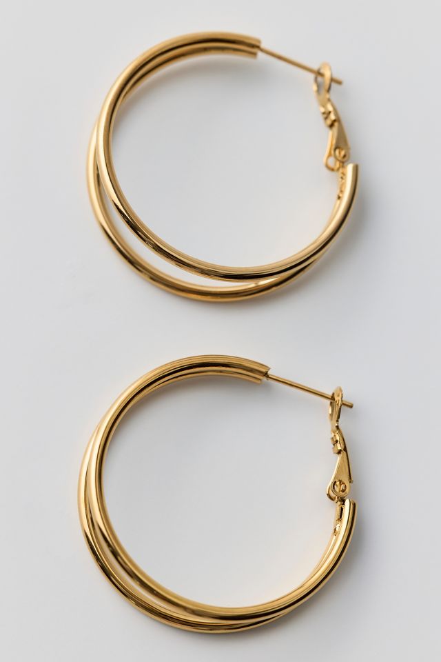 City Girl Waterproof Small Illusion Double Hoop Earrings #1