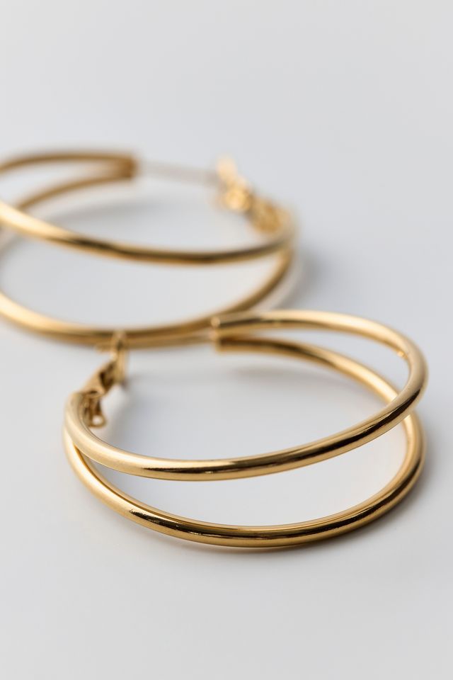 City Girl Waterproof Small Illusion Double Hoop Earrings #2