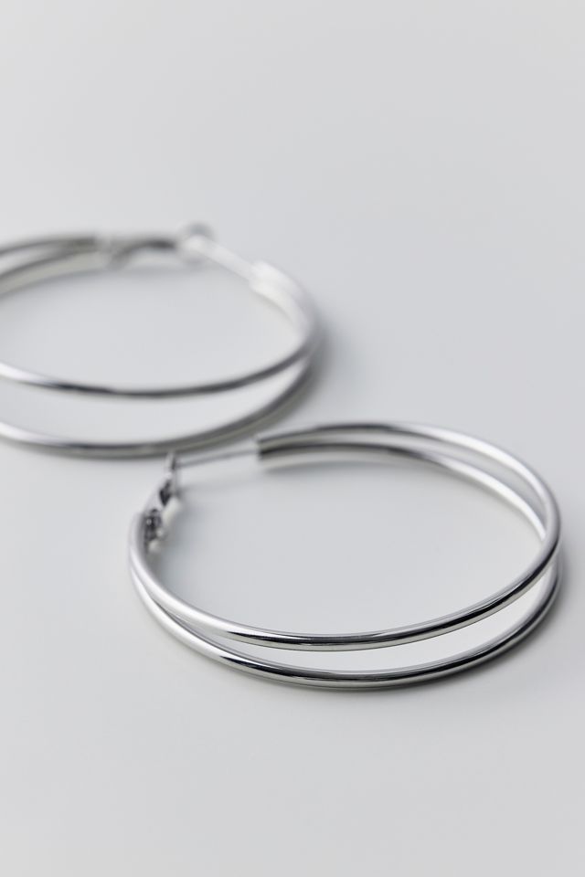 City Girl Waterproof Medium Illusion Double Hoop Earrings #1