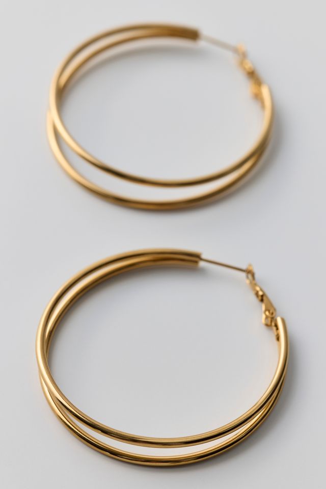 Boucles d'oreilles City Girl double anneau illusion imperméables moyennes #1