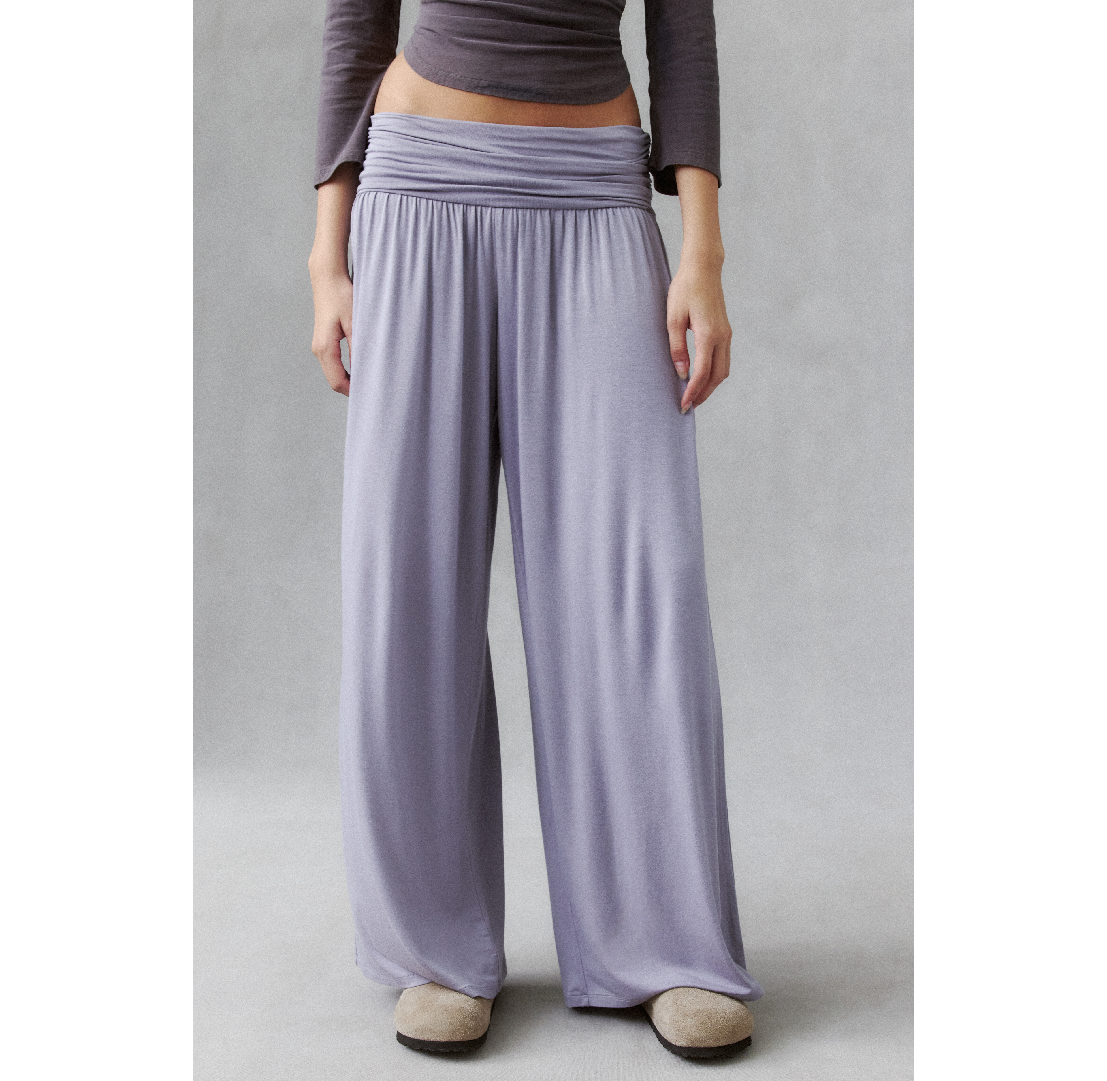 Out From Under Angel Kiss Jersey Knit Foldover Wide Leg Pants