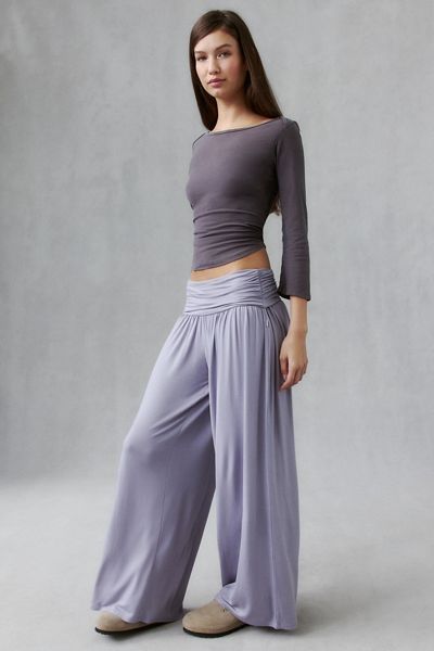 Out From Under Angel Kiss Jersey Knit Foldover Wide Leg Pants