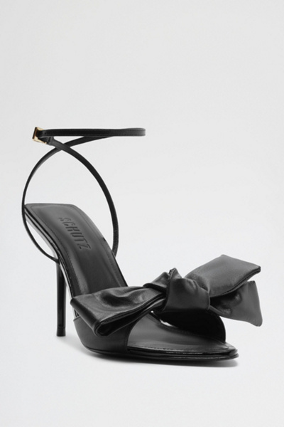 Schutz Elodie Buckle Strap Bow Heeled Sandals
