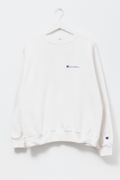 Vintage 1990s Champion Distressed White V-Stitch Sweatshirt