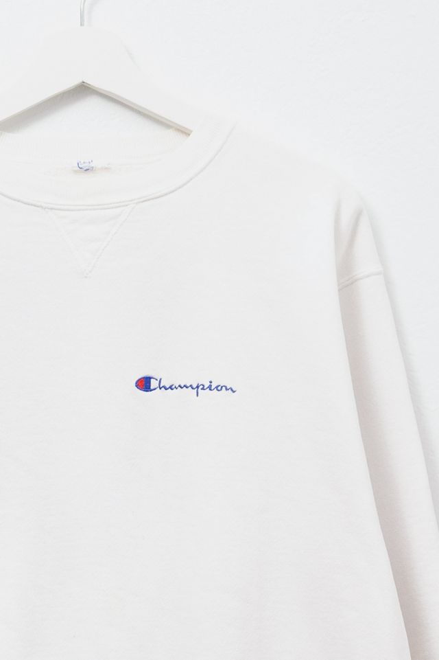Vintage 1990s Champion Distressed White V-Stitch Sweatshirt