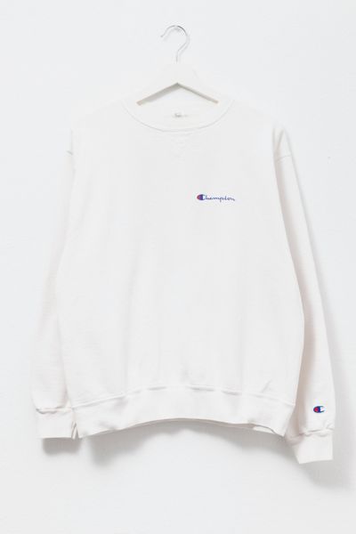 Vintage 1990s Champion Distressed White V-Stitch Sweatshirt