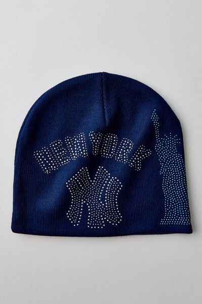 Tuque à logo d'équipe avec strass Mitchell & Ness MLB New York Yankees