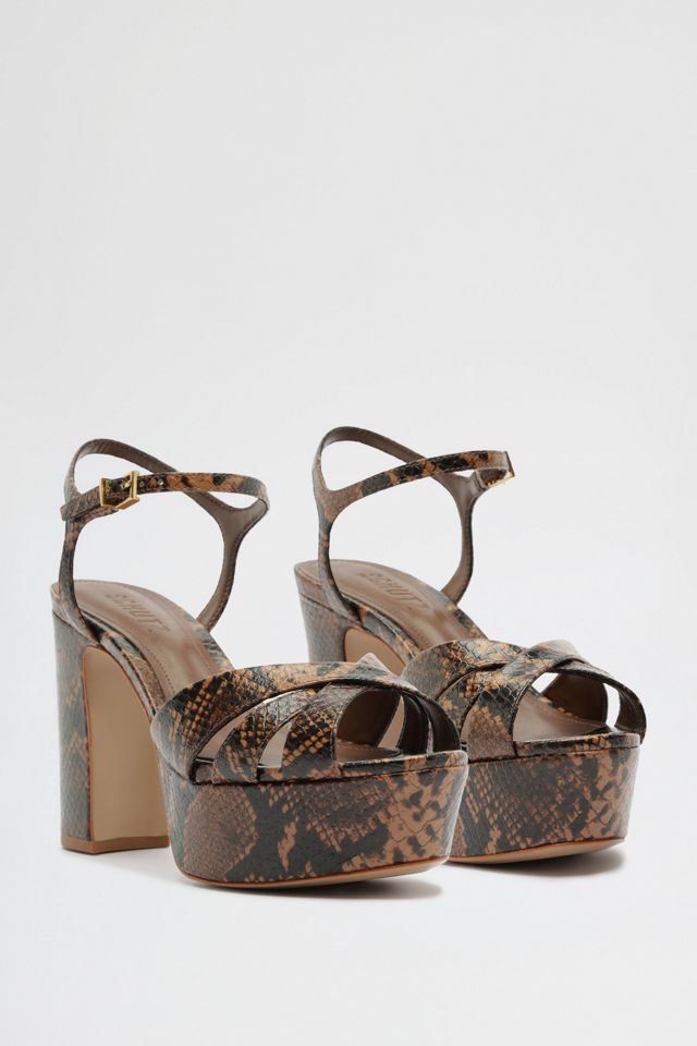Schutz Keefa Snakeskin Heeled Sandals #1