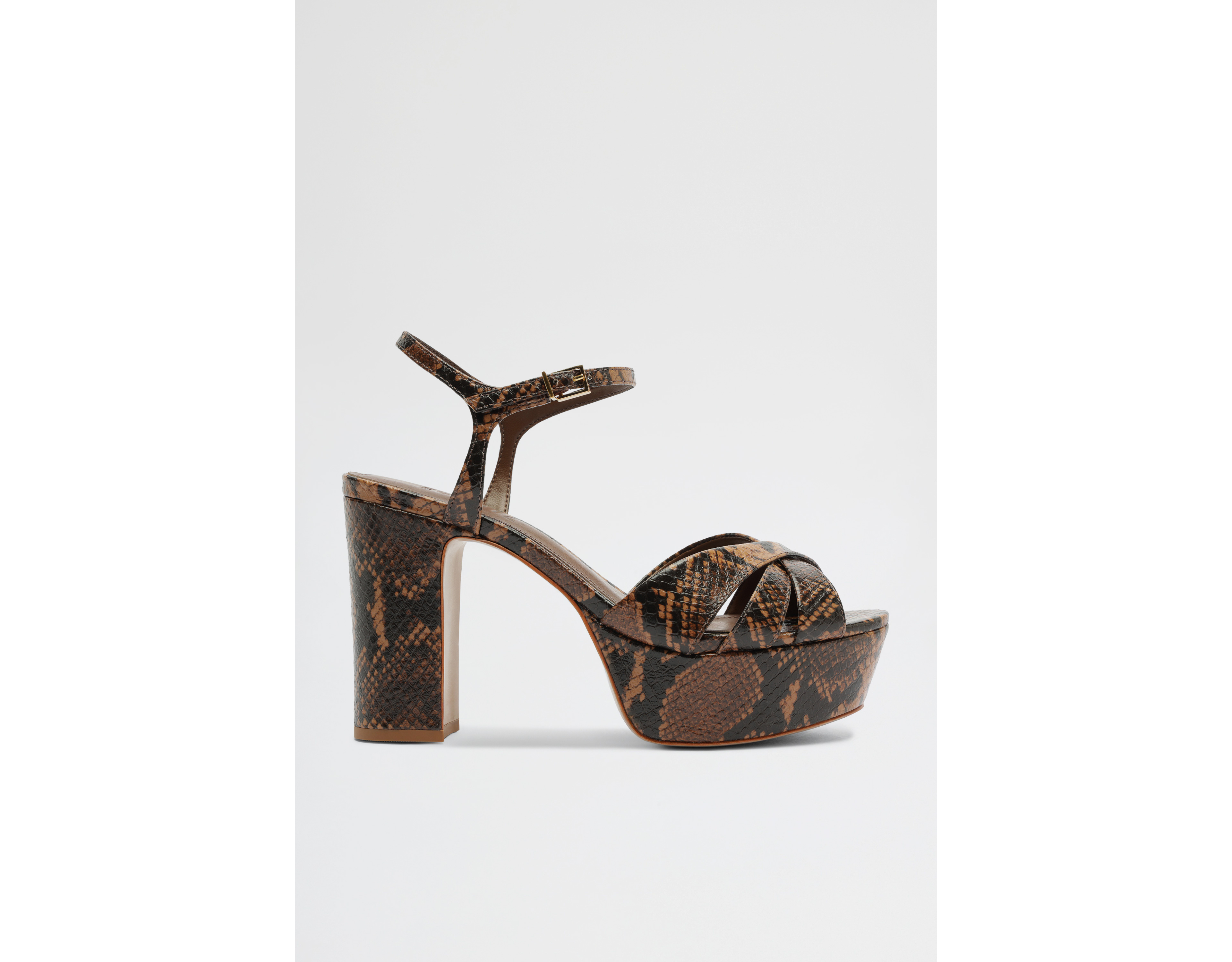 Schutz Keefa Snakeskin Heeled Sandals