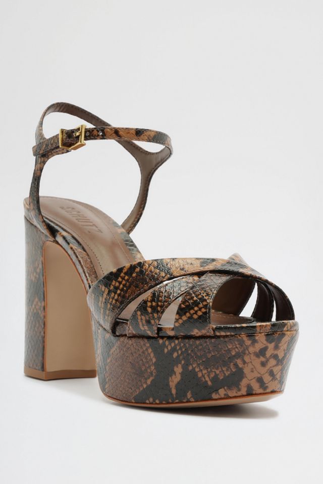 Schutz Keefa Snakeskin Heeled Sandals #2