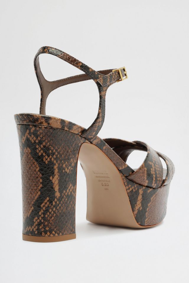 Schutz Keefa Snakeskin Heeled Sandals #3