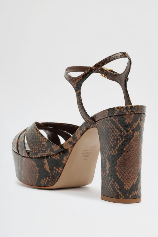 Schutz Keefa Snakeskin Heeled Sandals #4