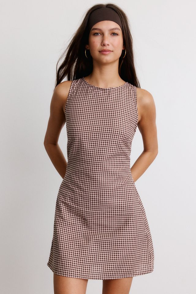 Motel Ayana Gingham Open-Back Mini Dress #1