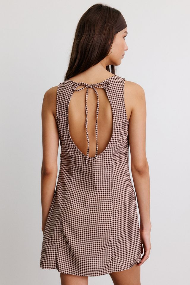 Motel Ayana Gingham Open-Back Mini Dress #3
