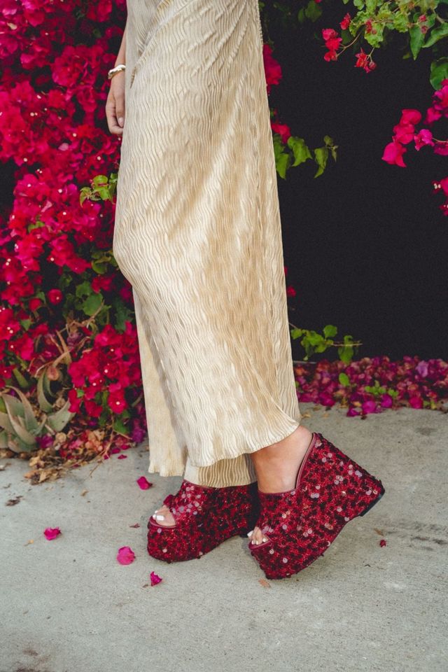 Azalea Wang Betsey Platform Sequin Wedge Sandal #1
