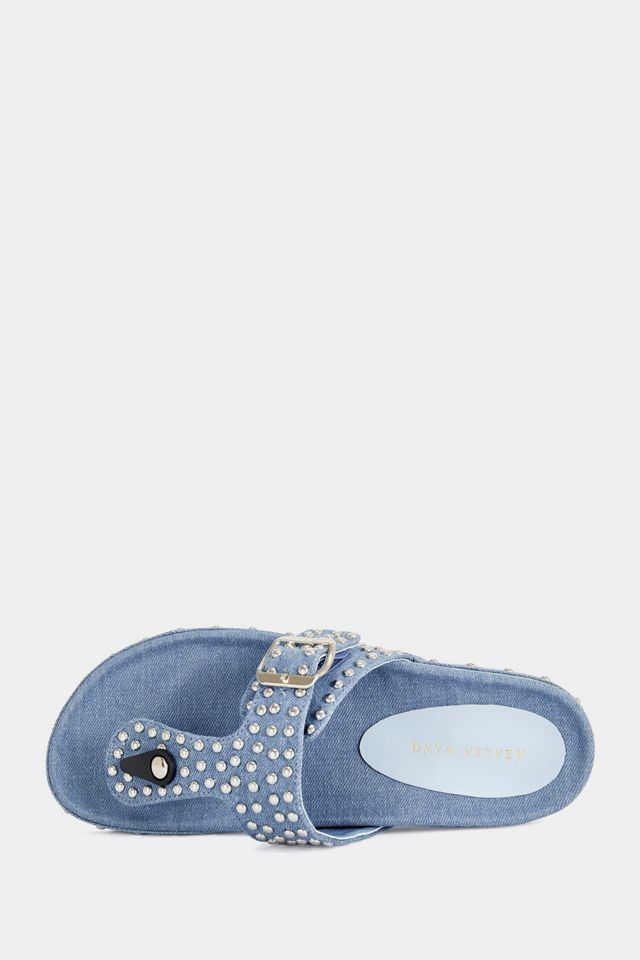 Azalea Wang Daisychain Studded Denim Thong Sandal #3