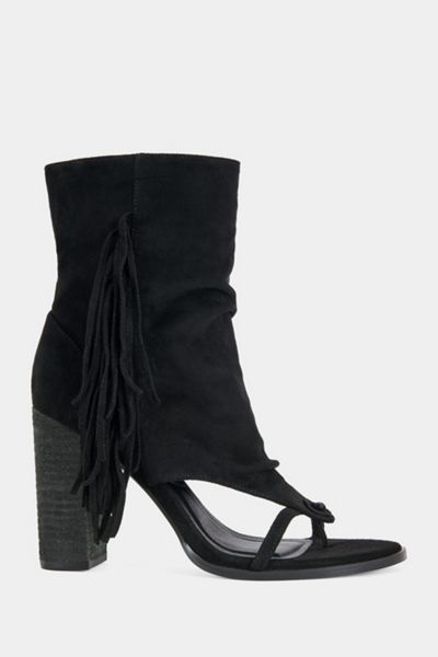 Azalea Wang Paco Fringe Peep-Toe Bootie