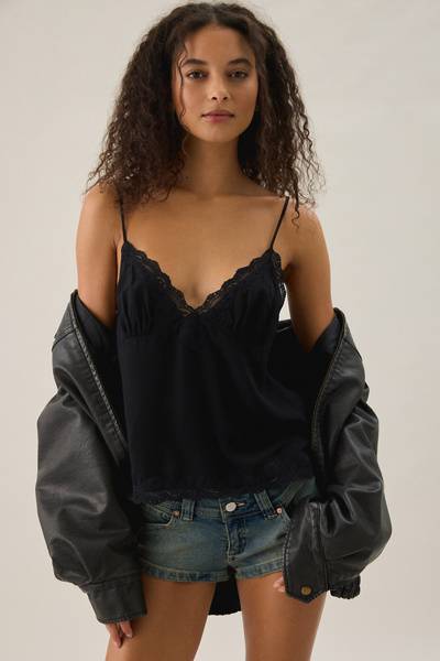 Kimchi Blue Doe Lace Trim Satin Cami | Urban Outfitters