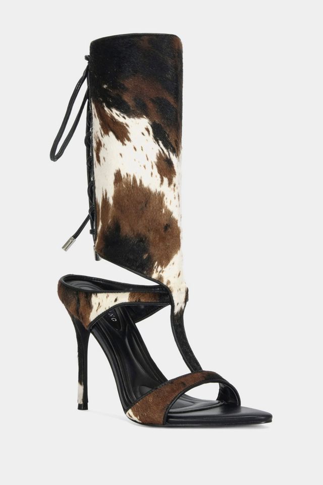 Azalea Wang Boudier Calf Hair Stiletto Bootie Heel #1