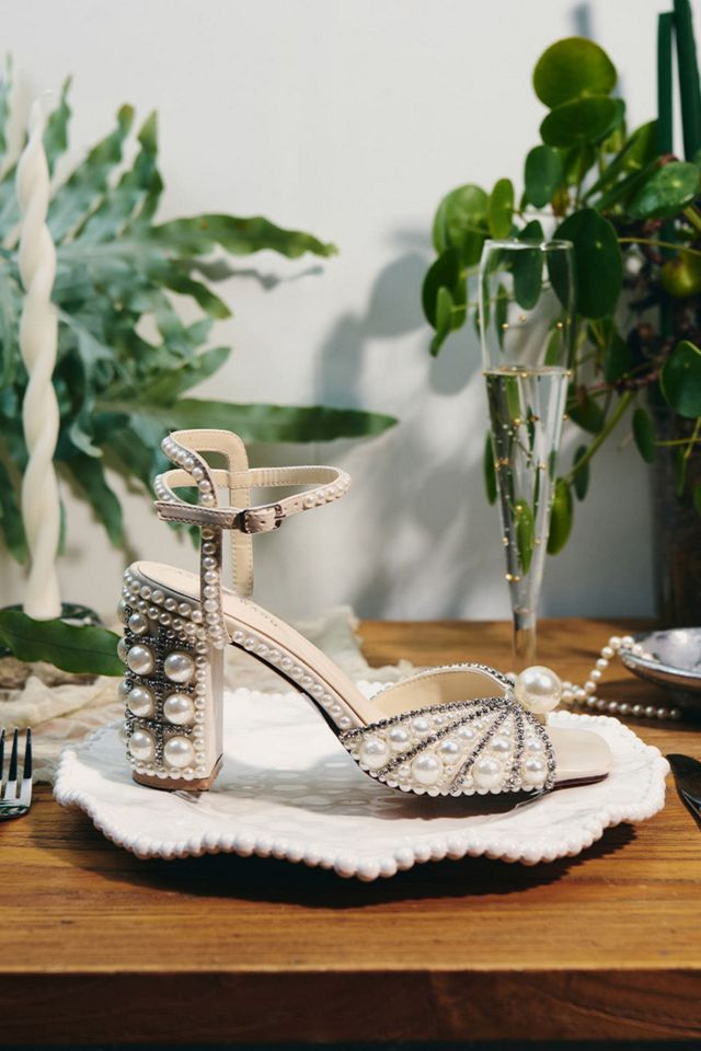 Azalea Wang Esteva Pearl Block Heel Sandal #1