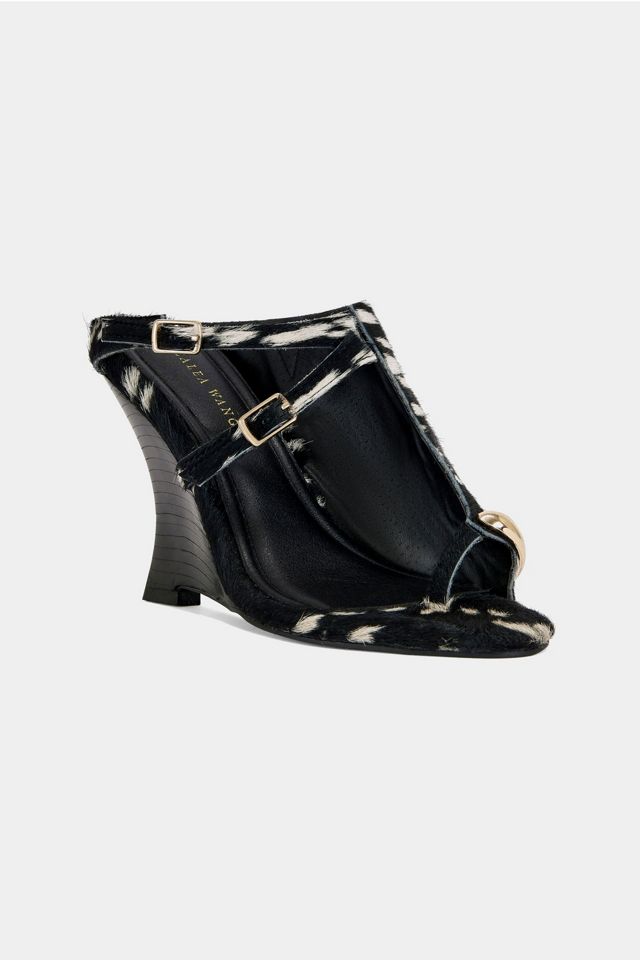 Azalea Wang Giannis Calf Hair Wedge Sandal #1