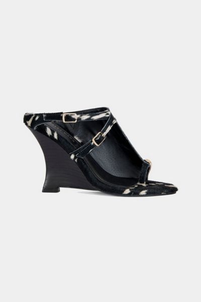 Azalea Wang Giannis Calf Hair Wedge Sandal