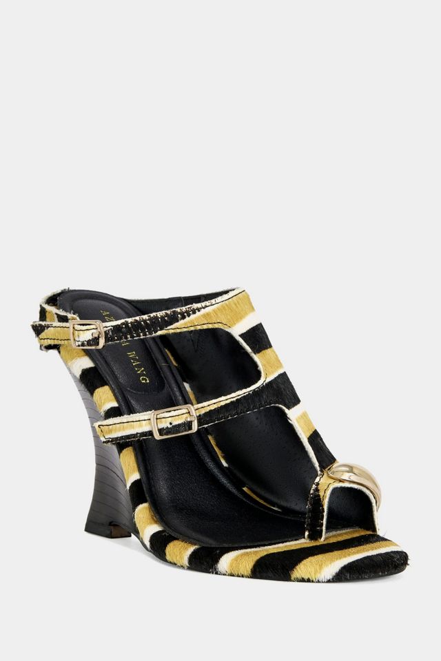 Azalea Wang Giannis Calf Hair Wedge Sandal #1