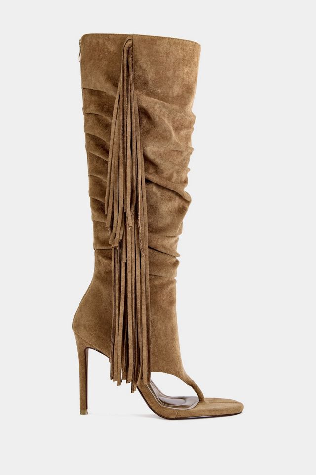 Azalea Wang Johanna Fringe Stiletto Sandal Boot #1