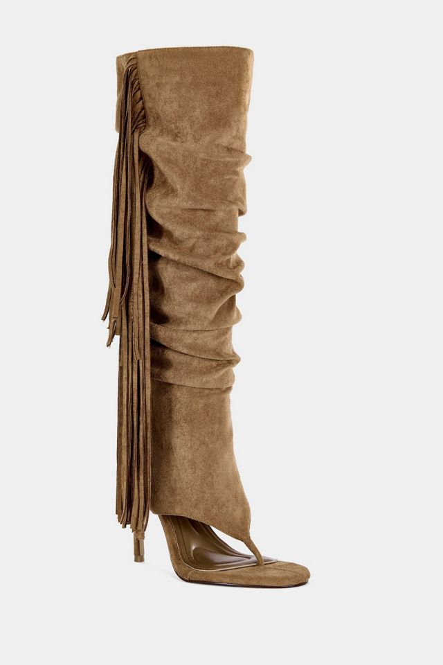 Azalea Wang Johanna Fringe Stiletto Sandal Boot #2