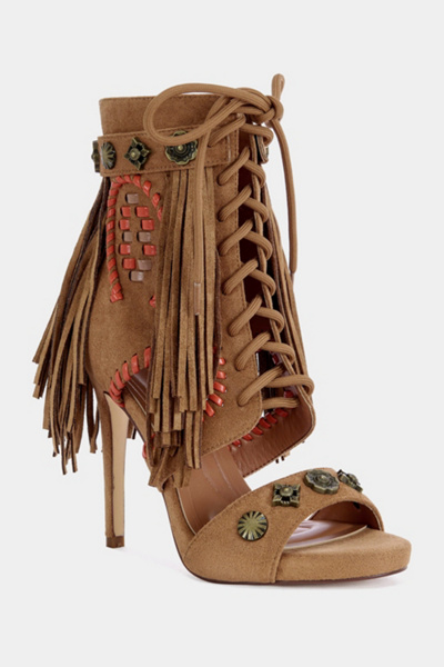 Azalea Wang Salgado Fringe Stiletto Gladiator Heel