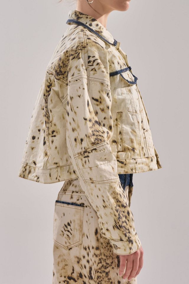 Azalea Wang Santana Cow Print Denim Jacket #2